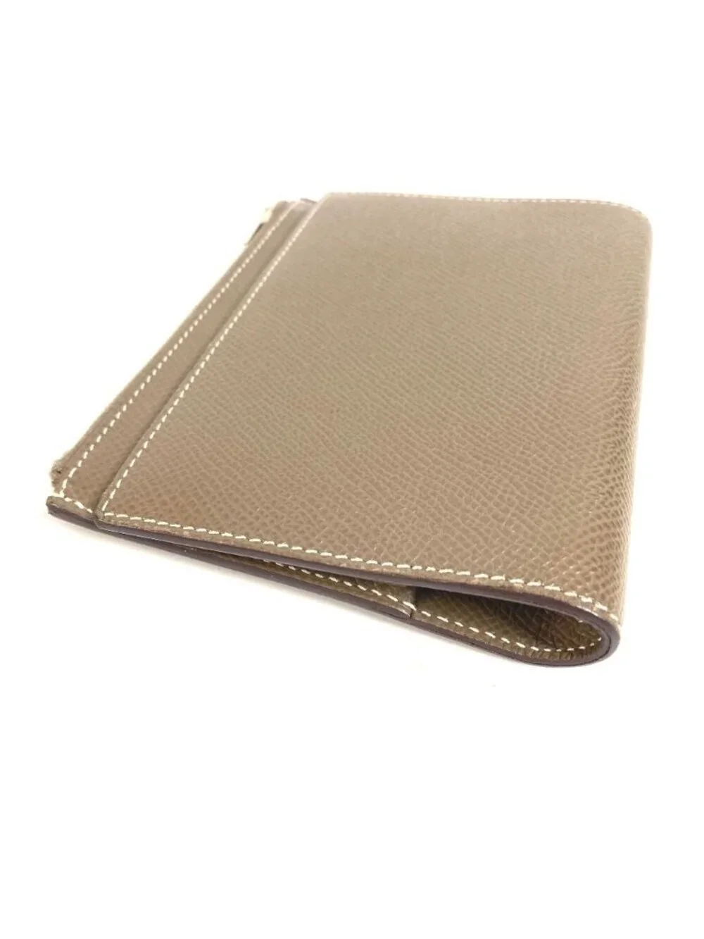 Hermes Notebook Cover EA Zip Leather Etoupe Gray Agenda